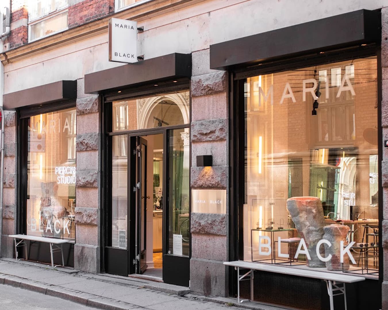 Jewellery store Maria Black shopfront in Copenhagen.