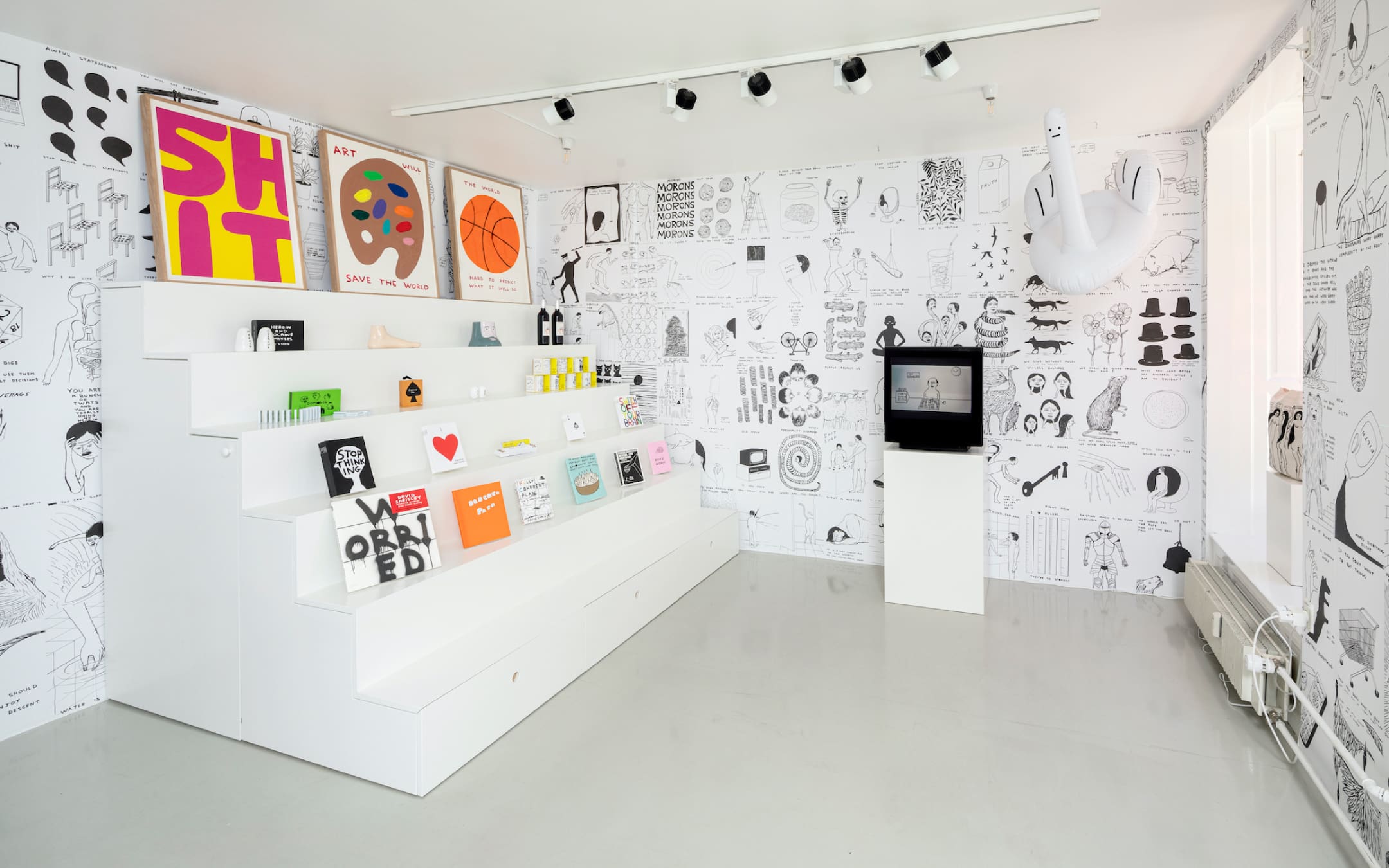 Artwork at the Shrig Shop in Copenhagen, the only David Shrigley shop in the world