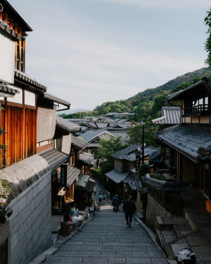 A street view in Kyoto, Japan.