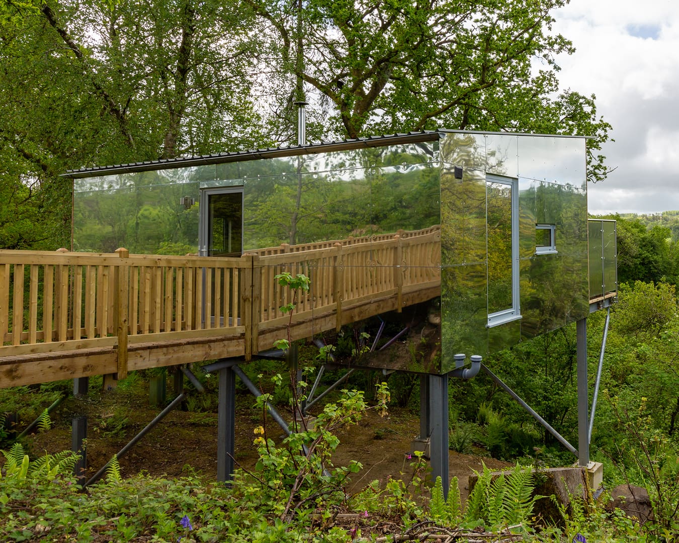 The Wonham Larch's reflective facade.