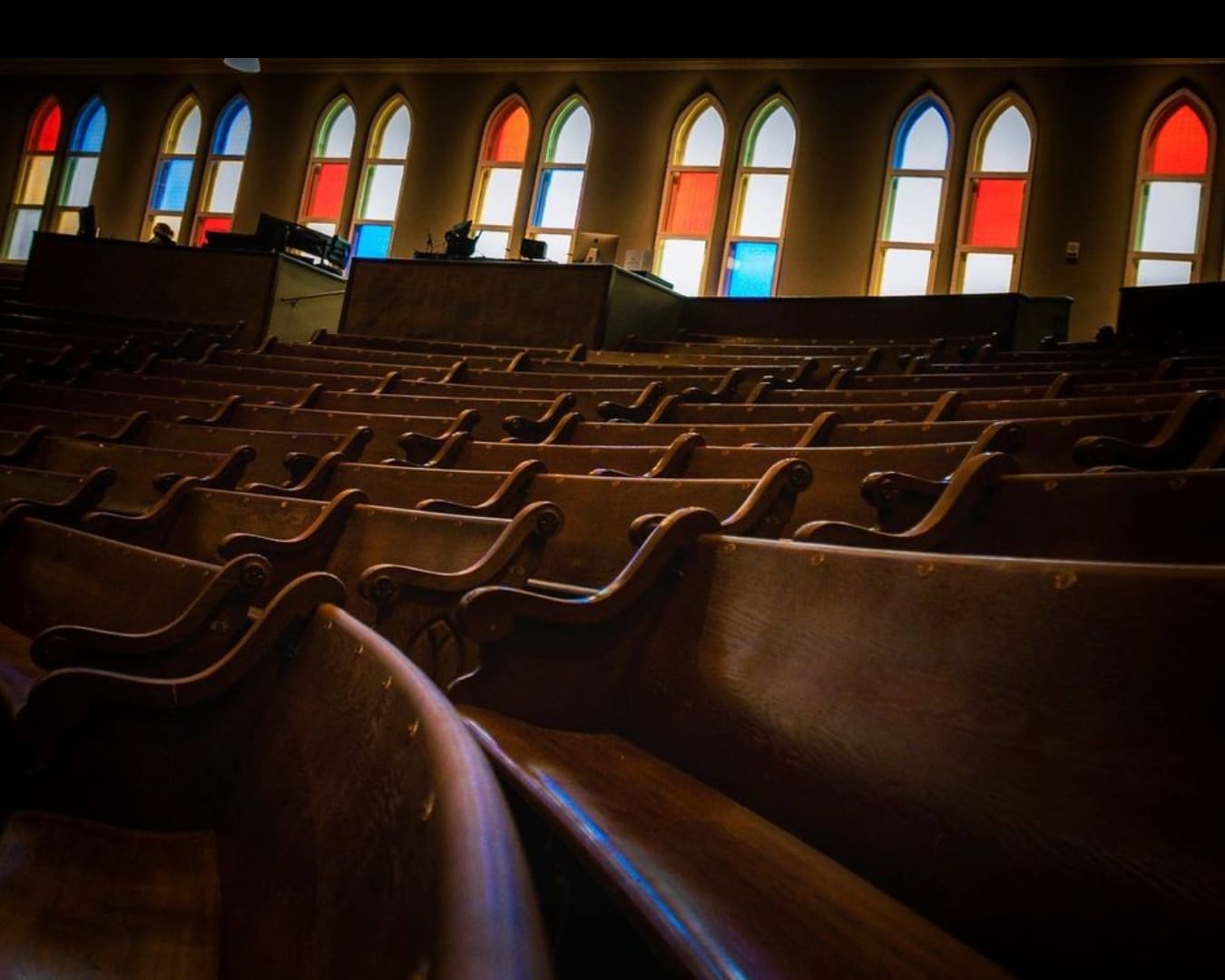 Stained glass windows at Ryman Auditorium, Nashville