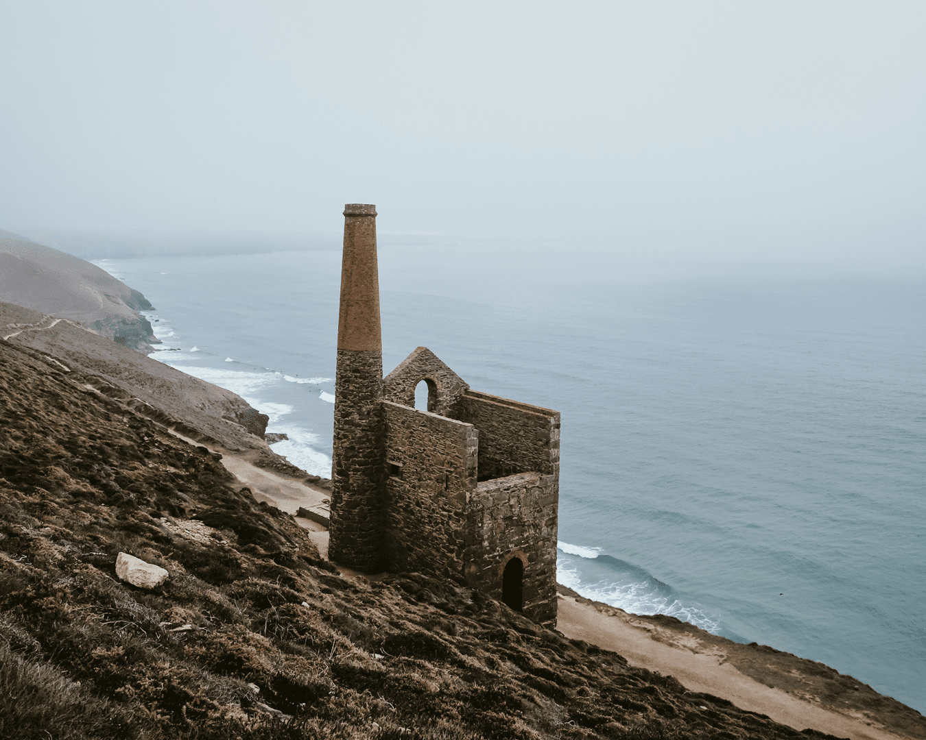 Remnants of Cornwall's tin mining industry line the coast