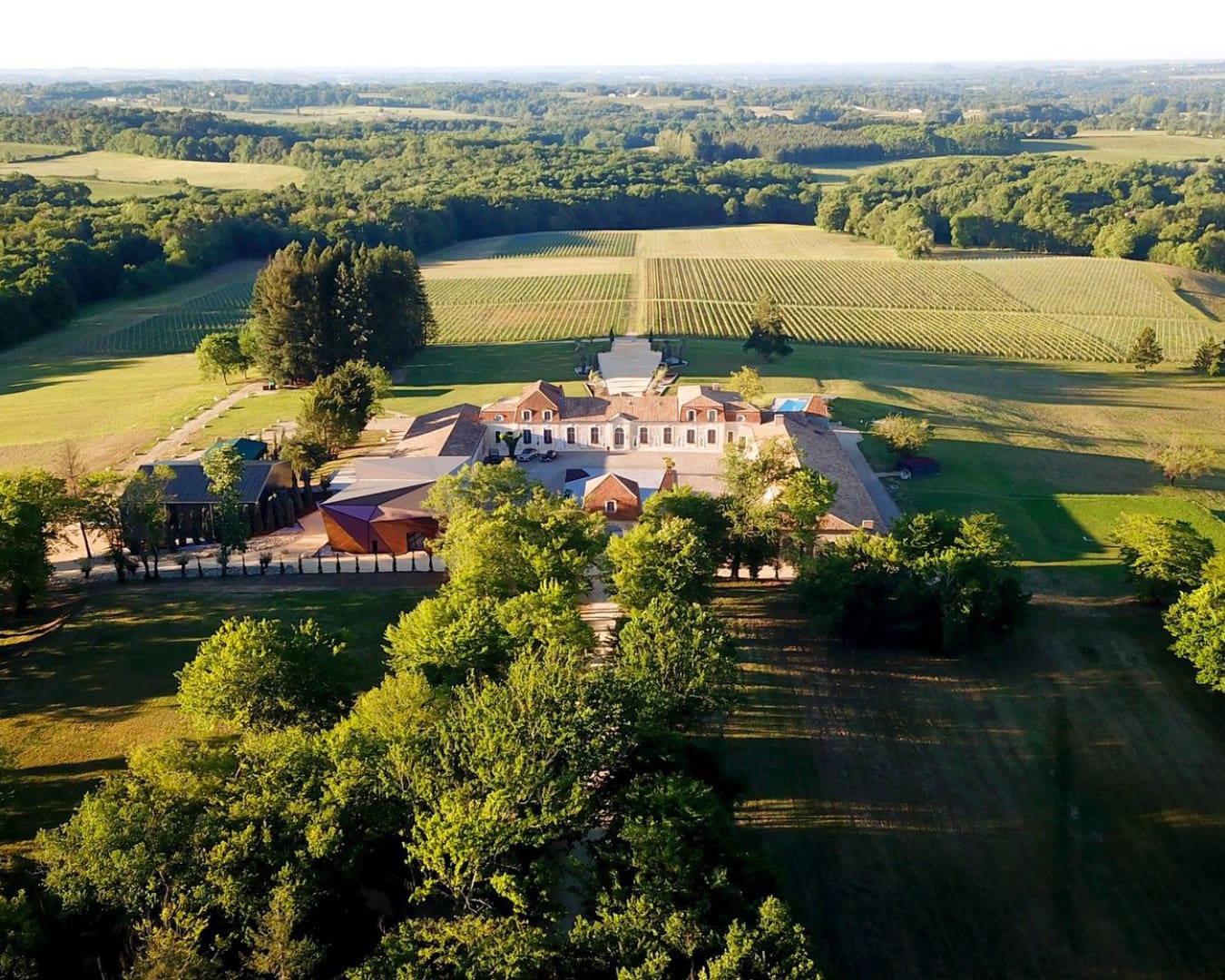 Aerial view of Chateau Prieuré Marquet