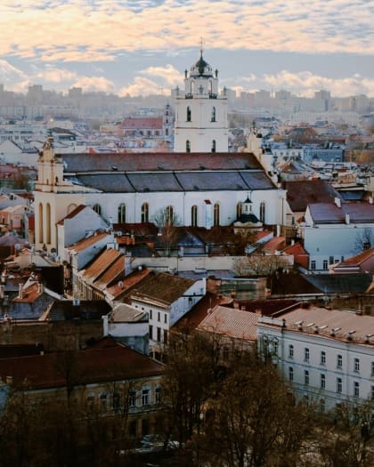 Aerial view of Vilniu, Lithuania