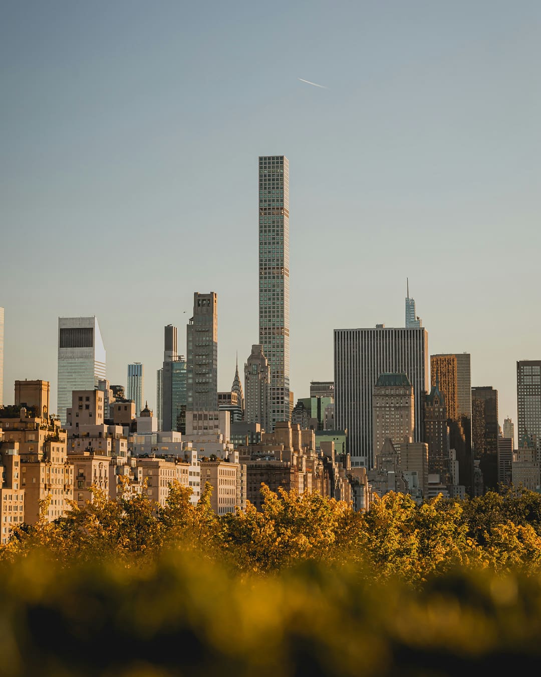 The New York skyline in autumn