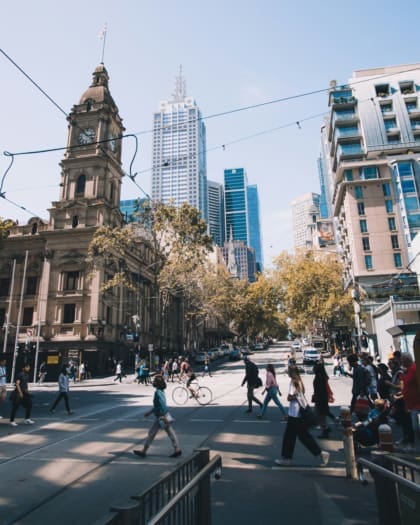 Collins Street in the CBD of Melbourne.