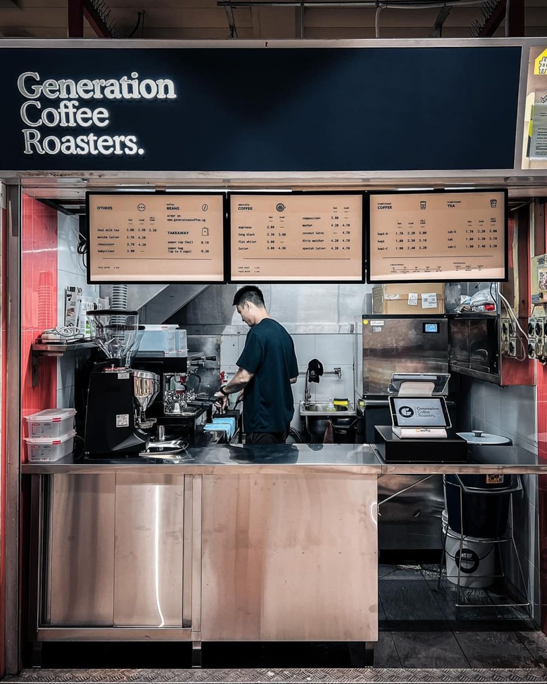 The counter at Generation Coffee Roasters in Singapore.