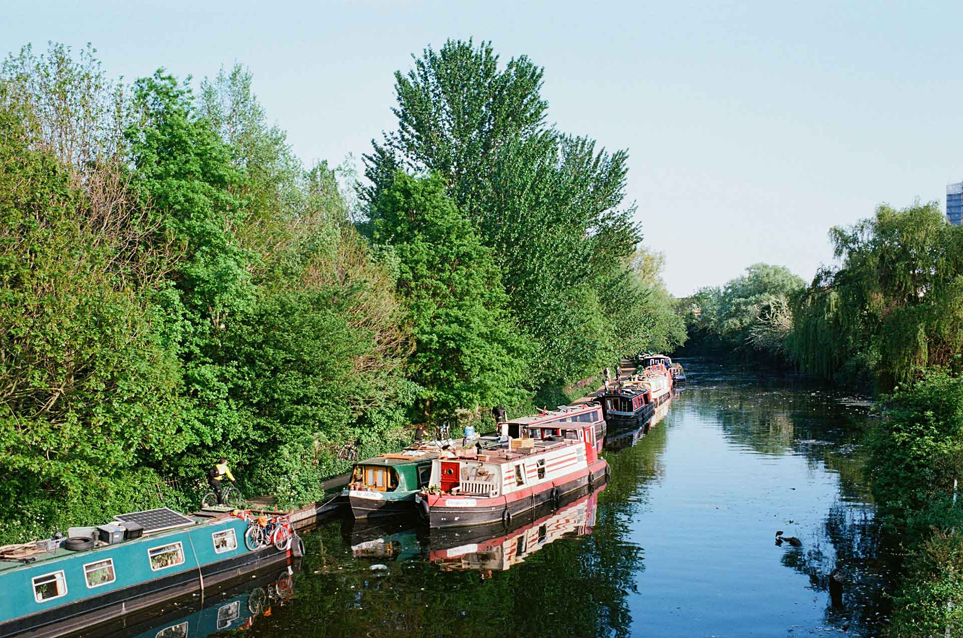 The River Lea Navigation at Hackney Marshes.