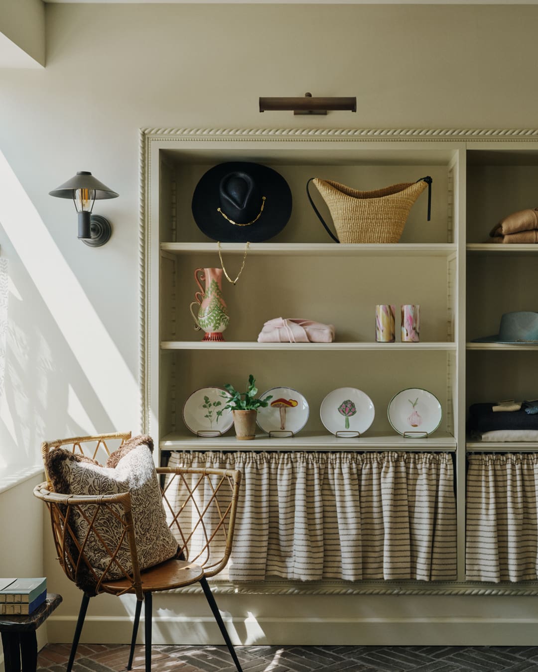 Ceramics line the shelves at The Muse boutique at Estelle Manor in the Cotswolds