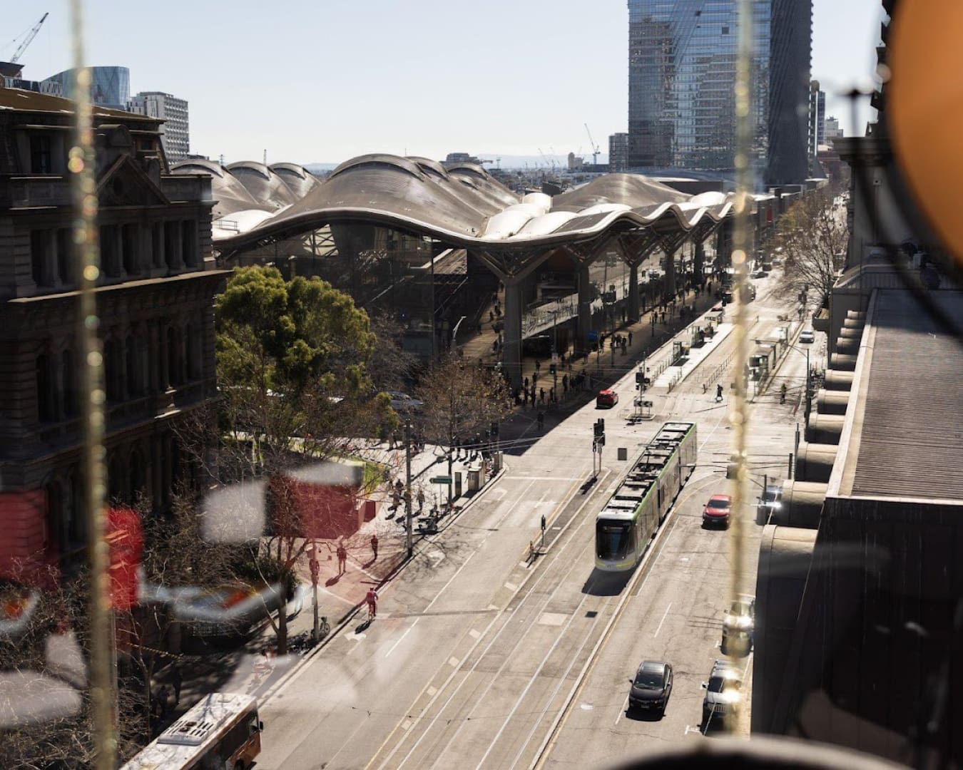 The bustling Flinders Lane seen from a suite at Hotel Indigo Melbourne