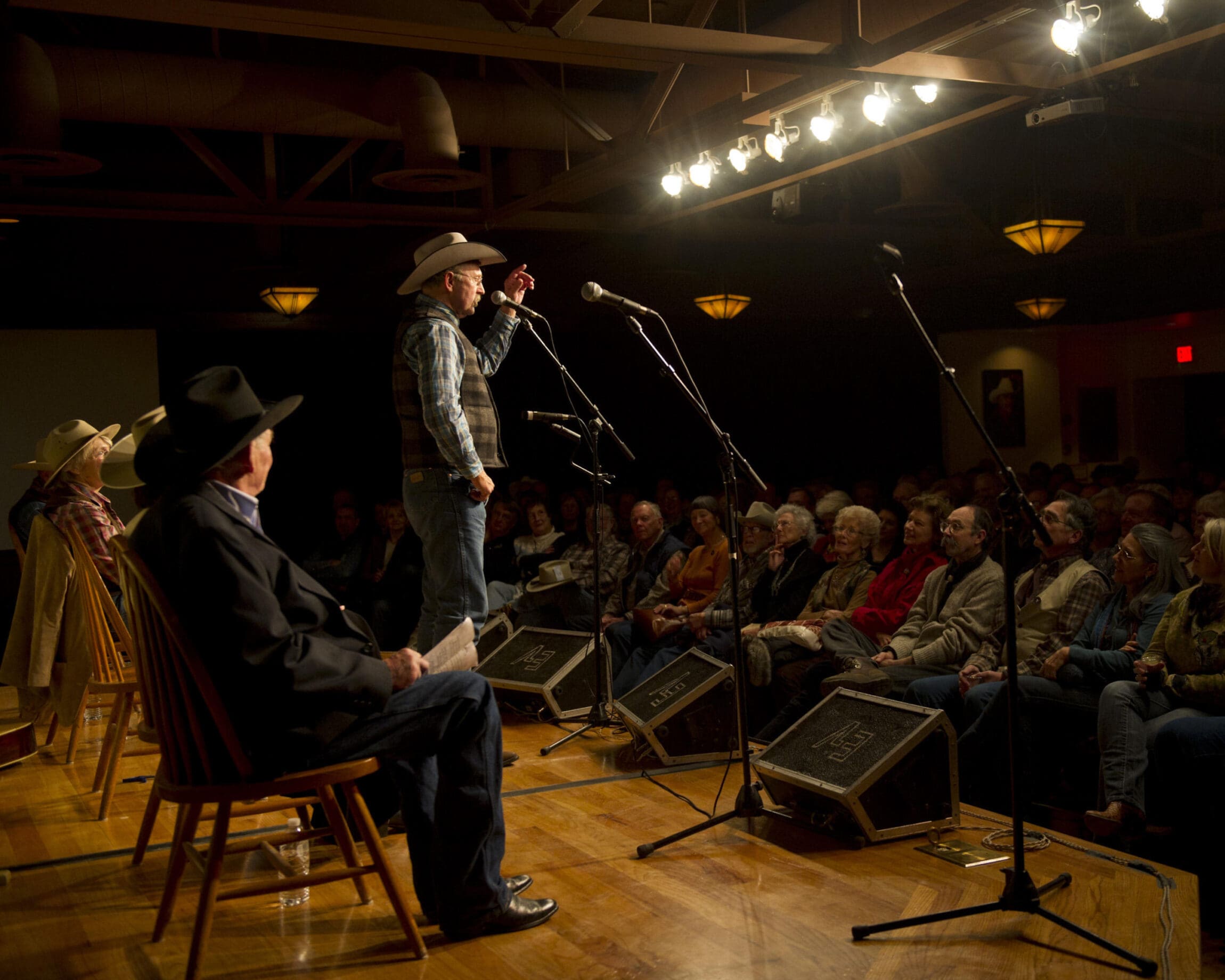 A reading at the National Cowboy Poetry Gathering 