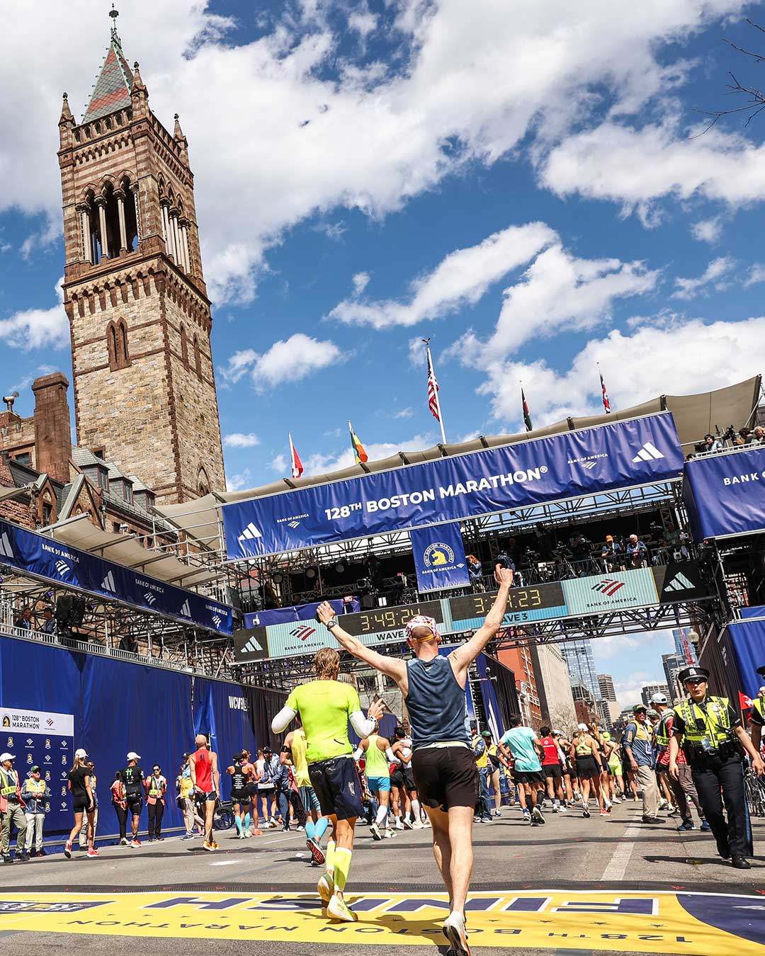 The finish line at Boston Marathon.