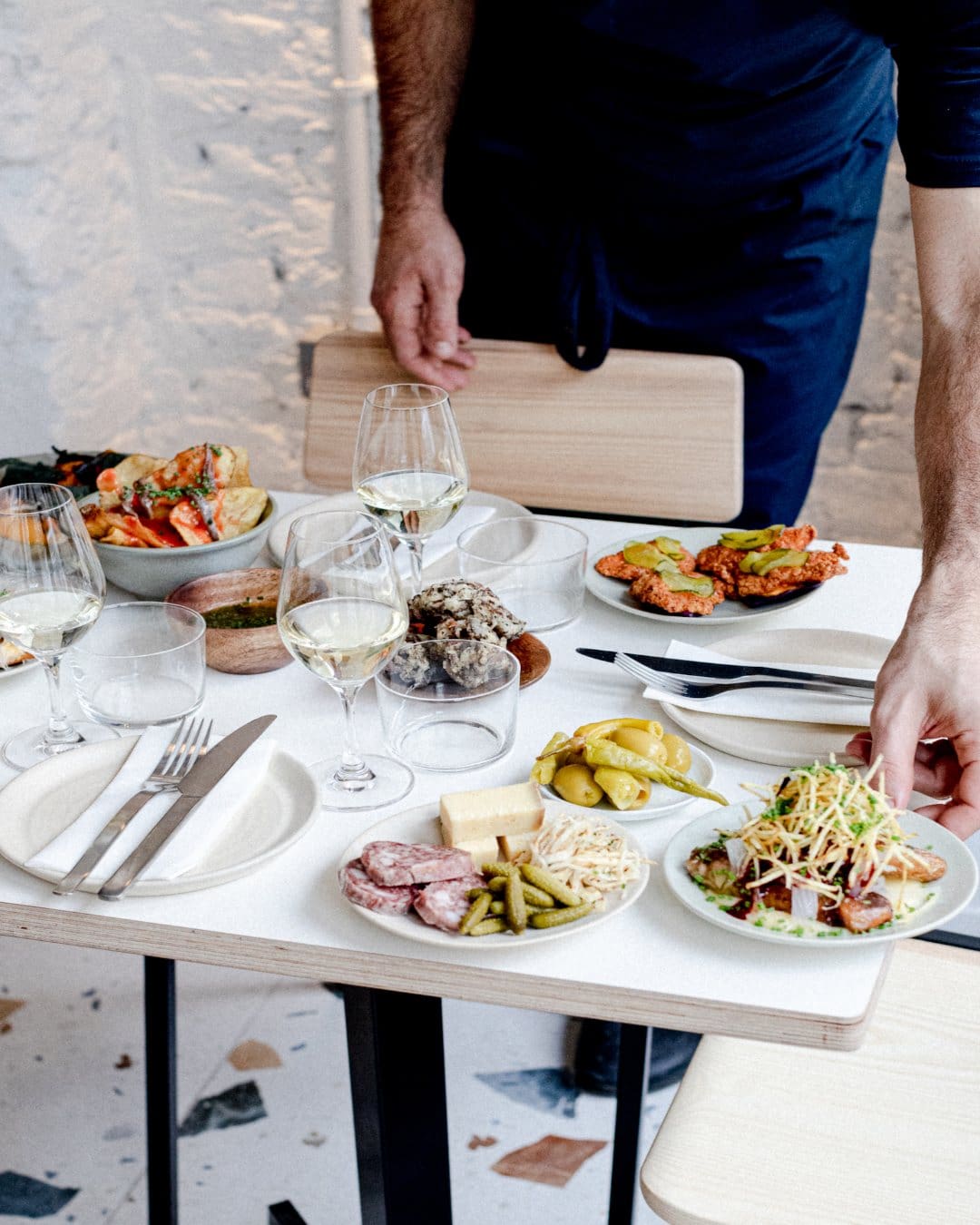 A selection of small plates at Carousel wine bar in Fitzrovia