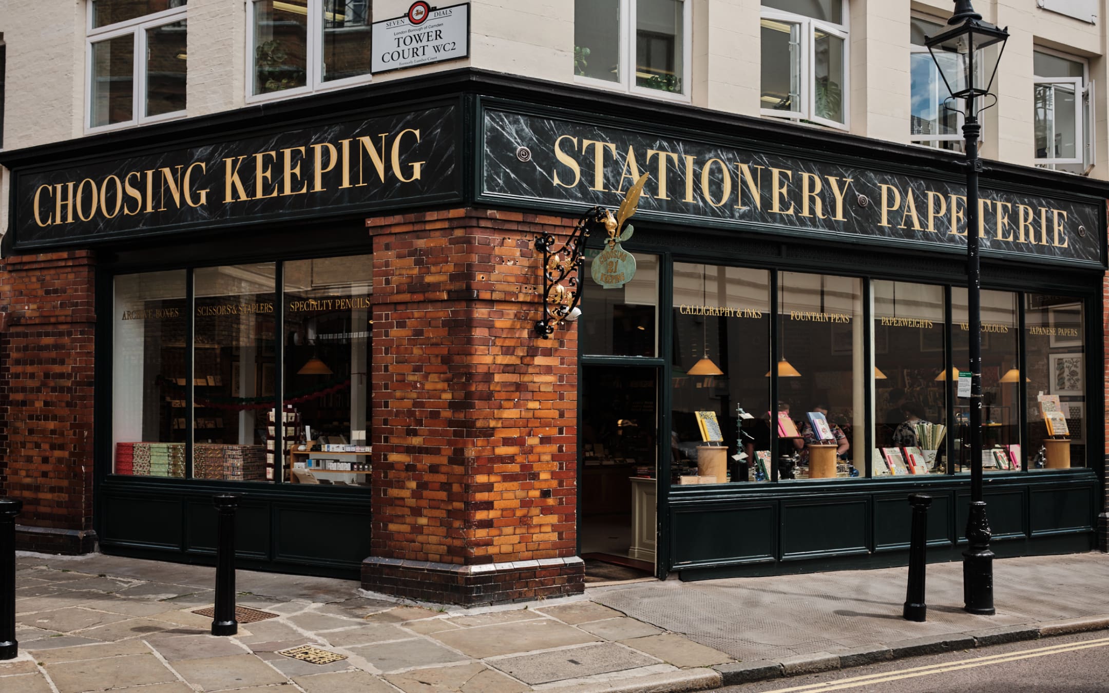 The grand and glorious exterior of Choosing Keeping on Tower Street in Covent Garden