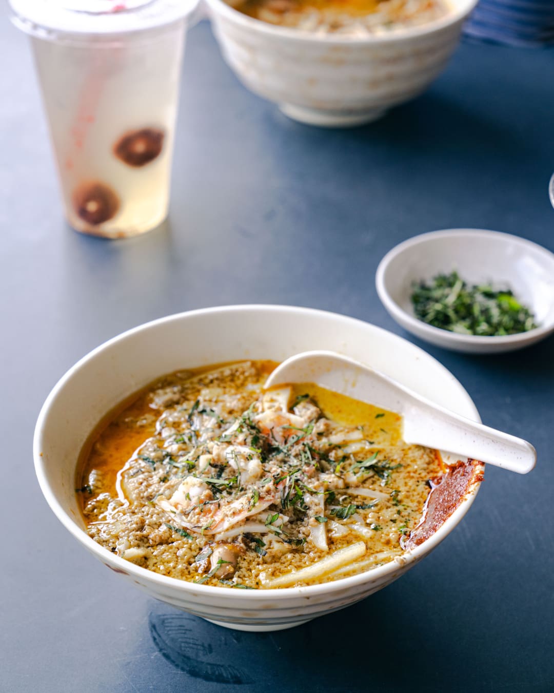 A bowl of Katong laksa, served at Janggut Laksa along Upper Paya Lebar Road.. Photo by Lauryn Ishak