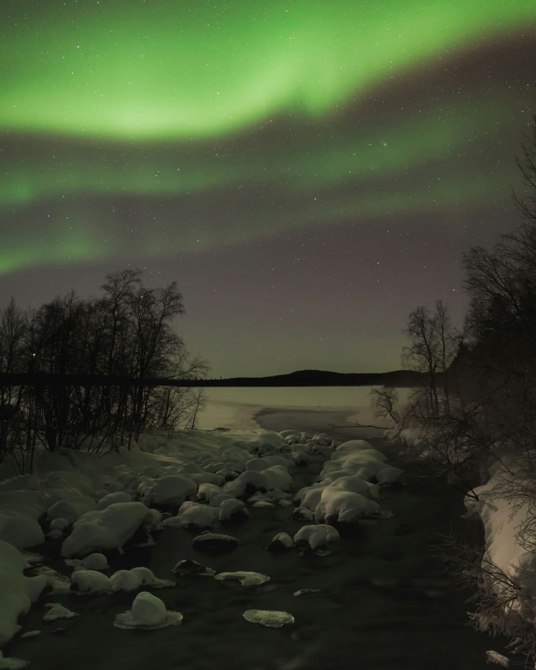 Vibrant aurora display seen in Lapland in Finland