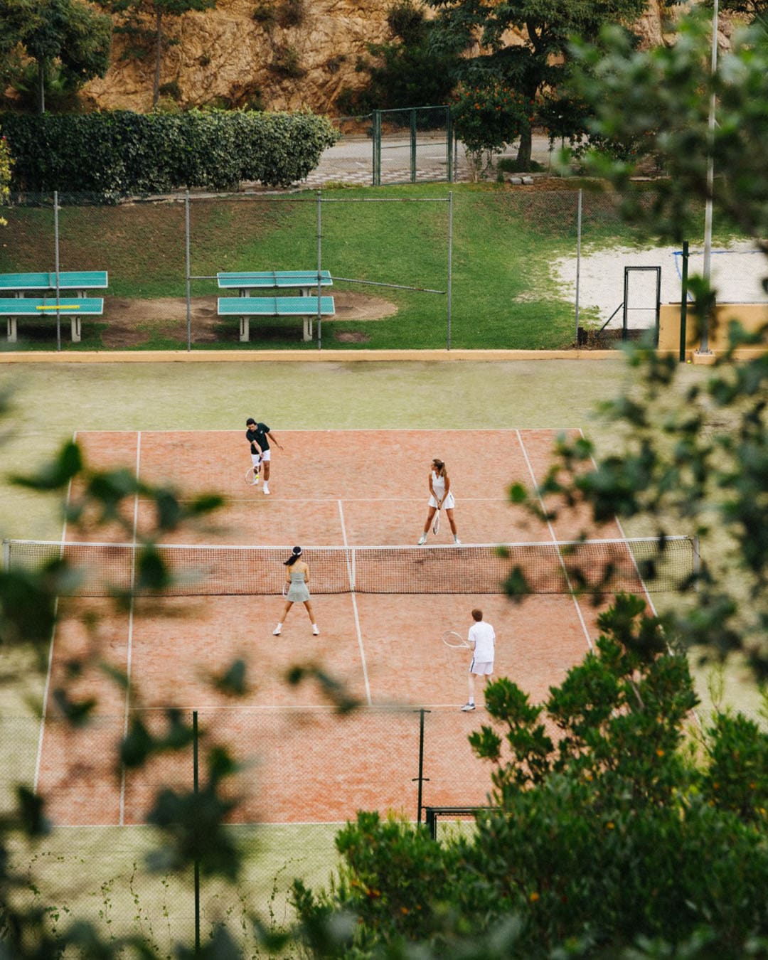 Tennis lessons in action at Zel Costa Brava