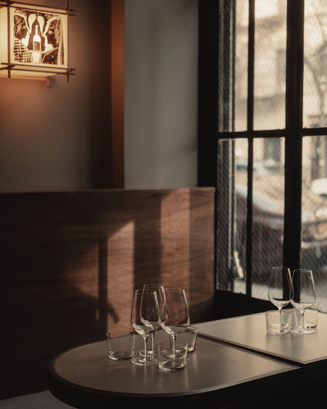 The famed Table 1 at the New York City wine bar, With Others, NYC