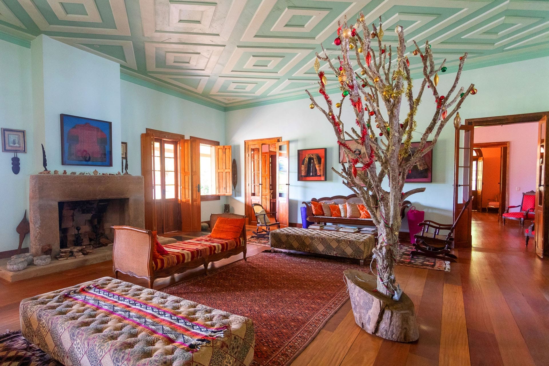 Bright interiors at Fazenda Allianca in Brazil
