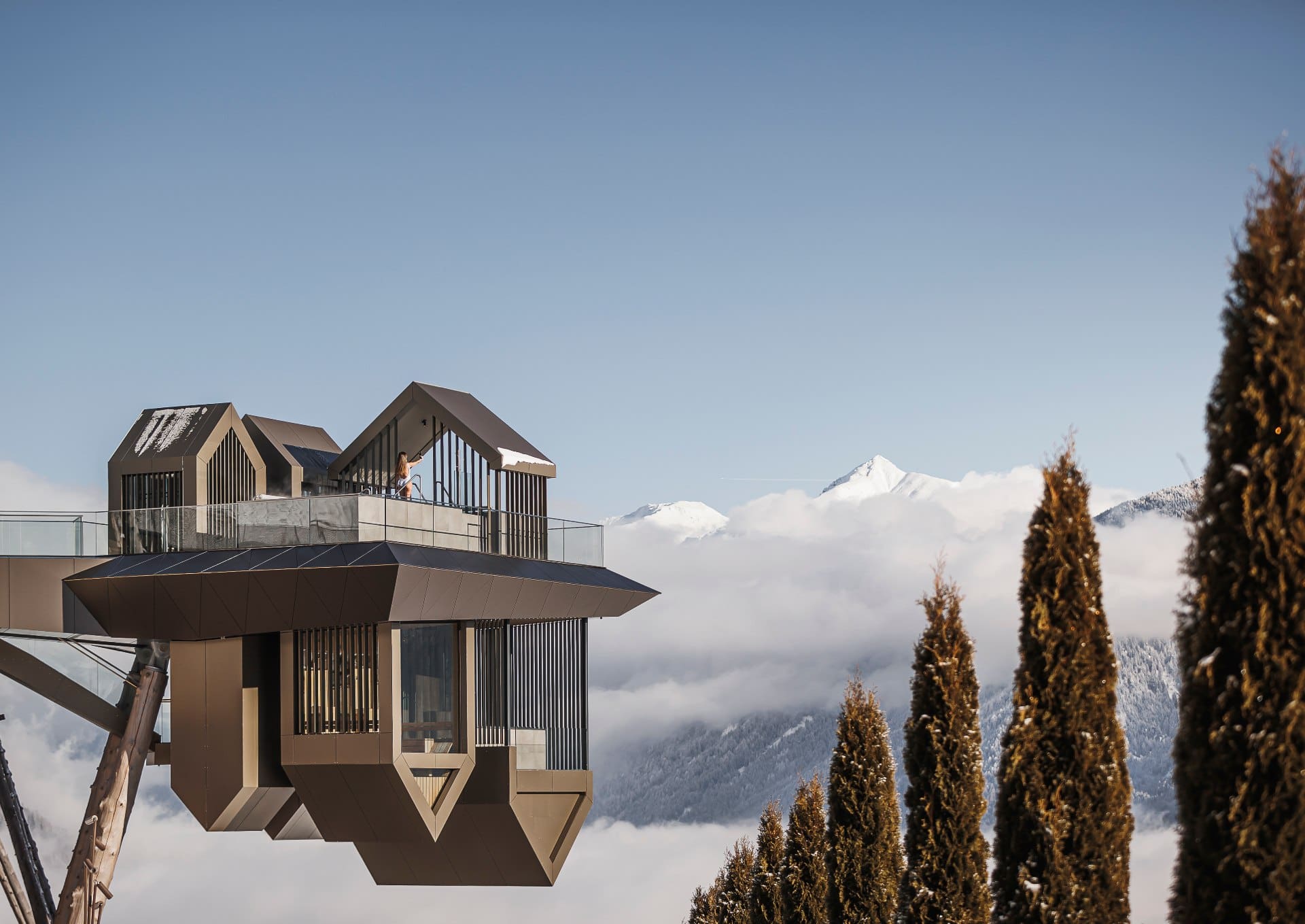 The "upside down spa" at Hotel Hubertus in the Dolomites