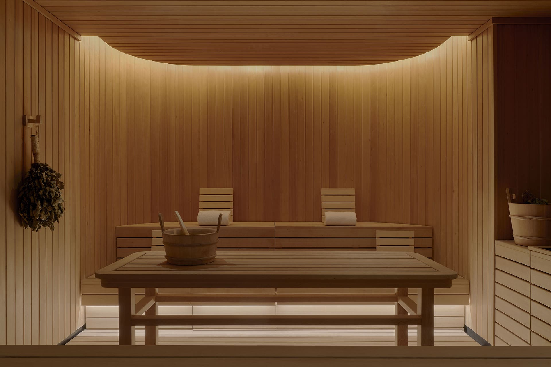 Relaxing setting for a Sauna at Aman New York