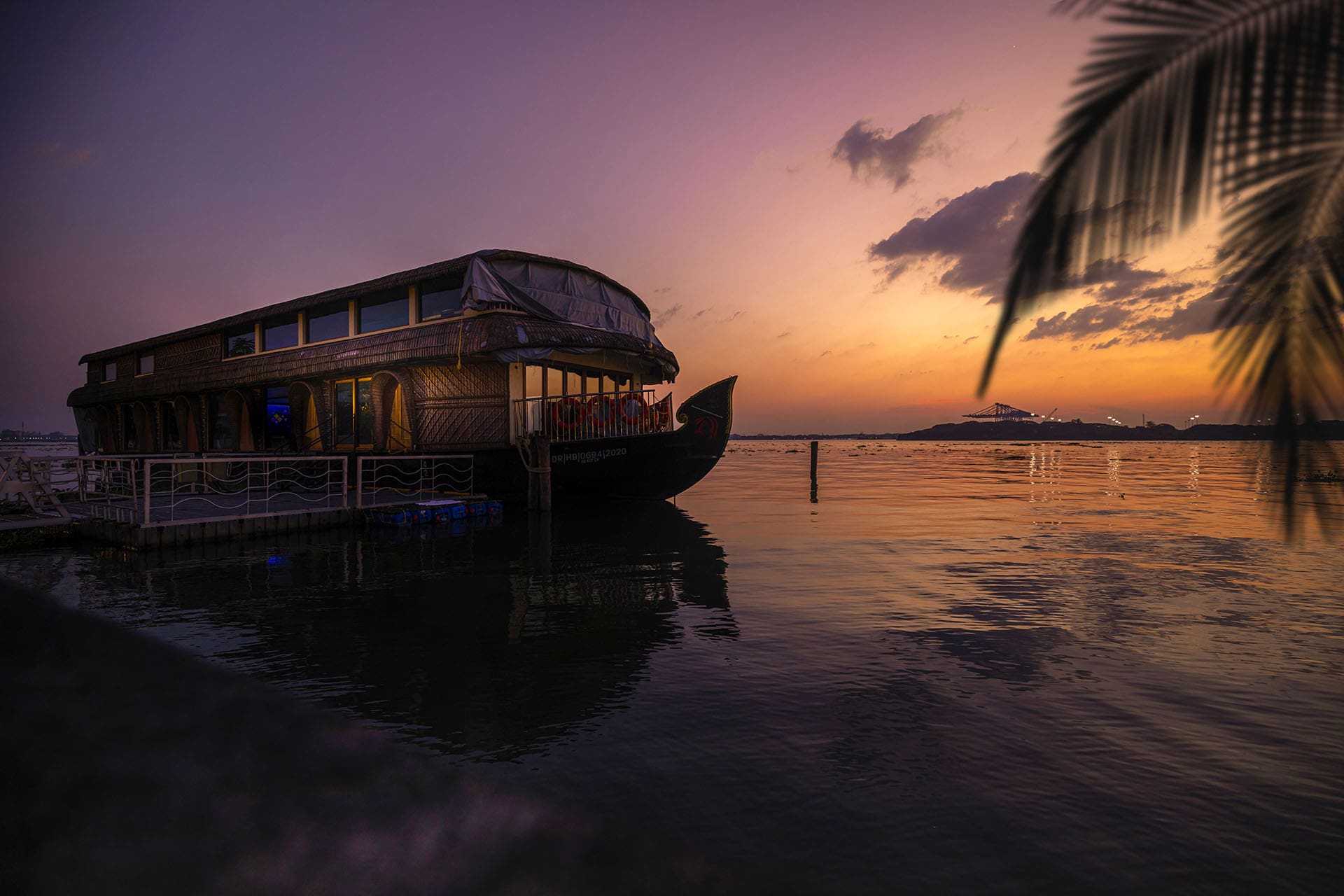 A fully air-conditioned houseboat at Grand Hyatt Kochi Bolgatty, India