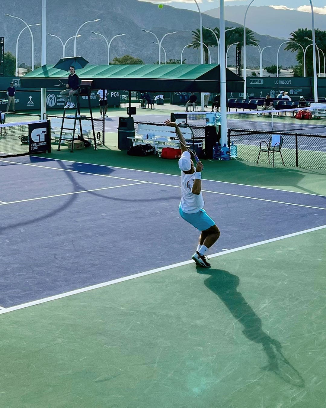 A tennis match at Indian Wells Tennis Garden