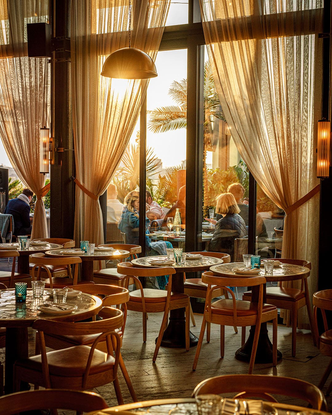 People enjoying food at Seabird