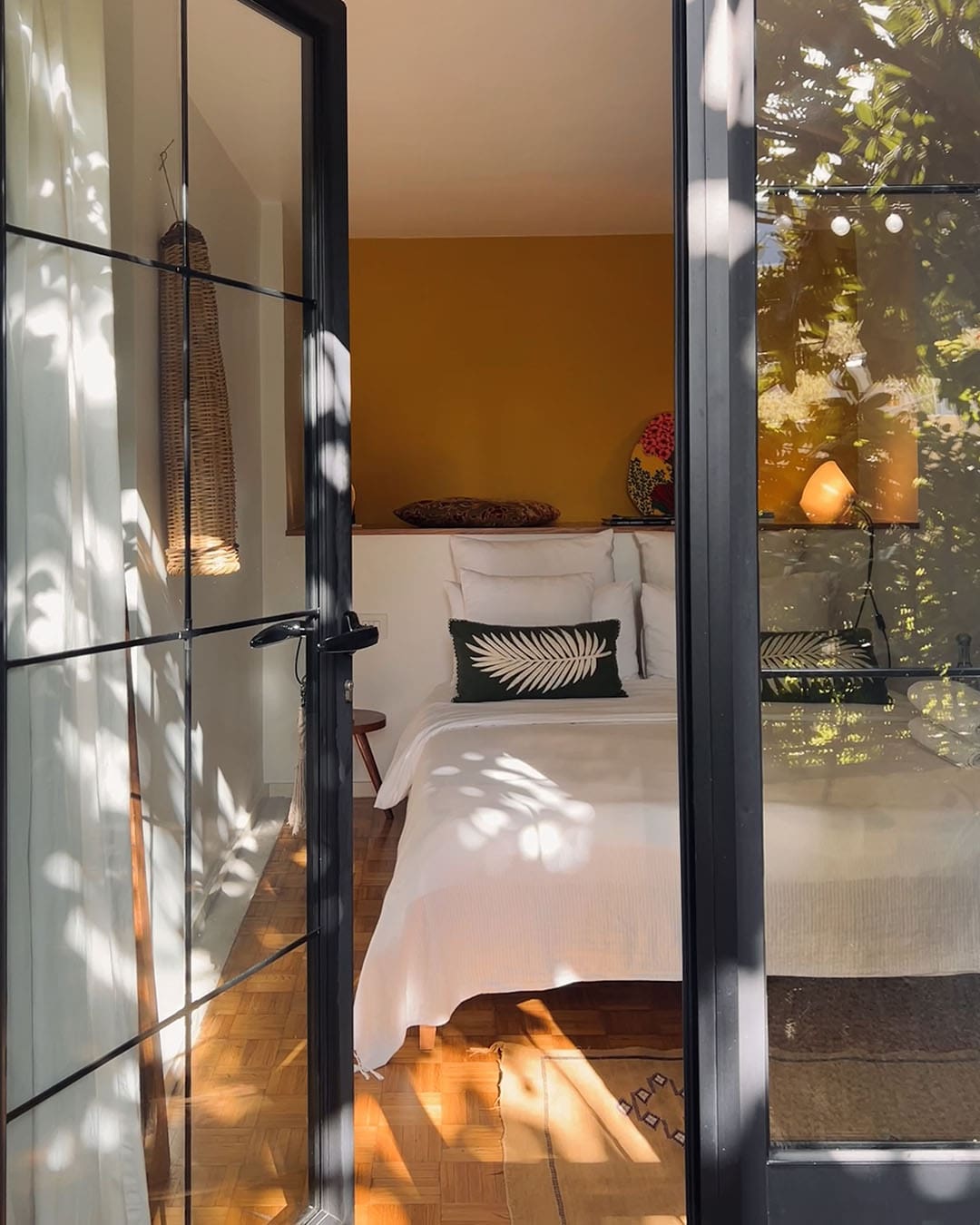 A Crittall-style door looking into Beit El Laffe