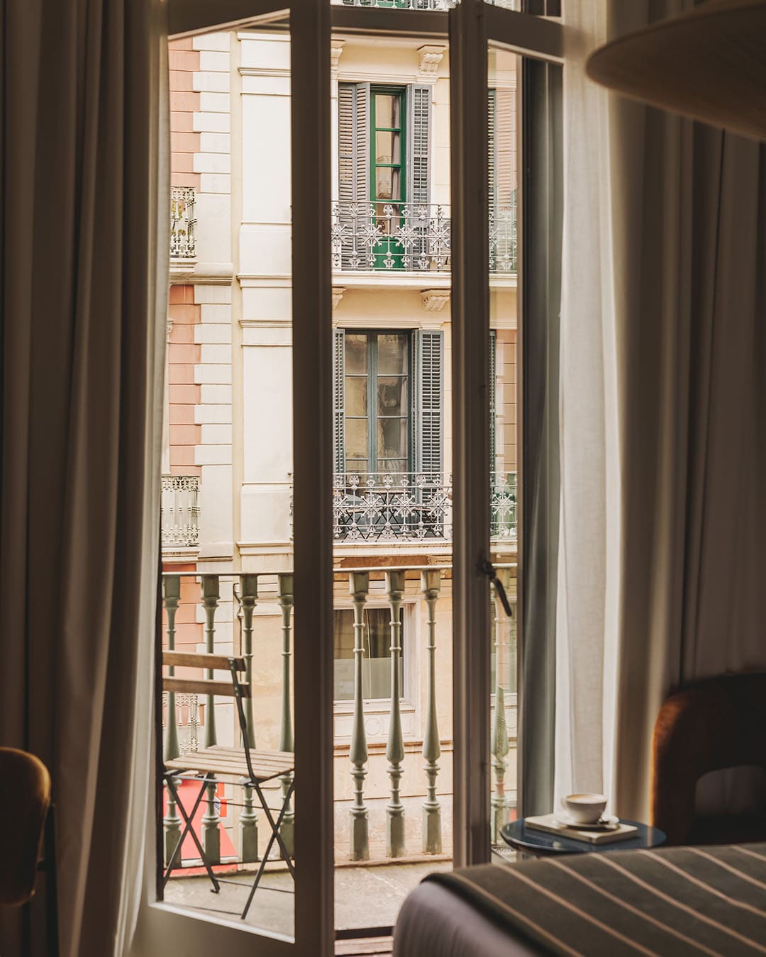 The view of Barcelona from a window at Pulitzer Hotel Regina