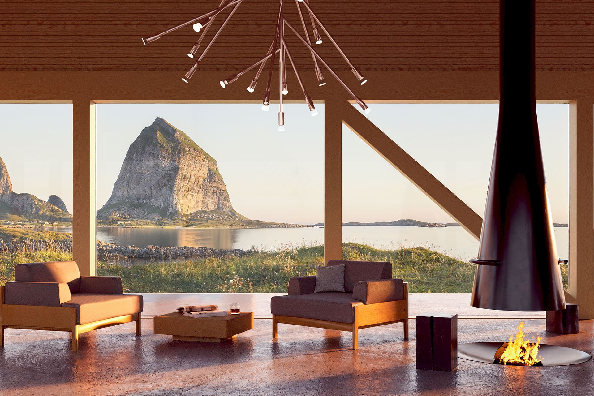 Modern Scandinavian design at Ytri, with Arctic Sea views. Photography by Vardehaugen