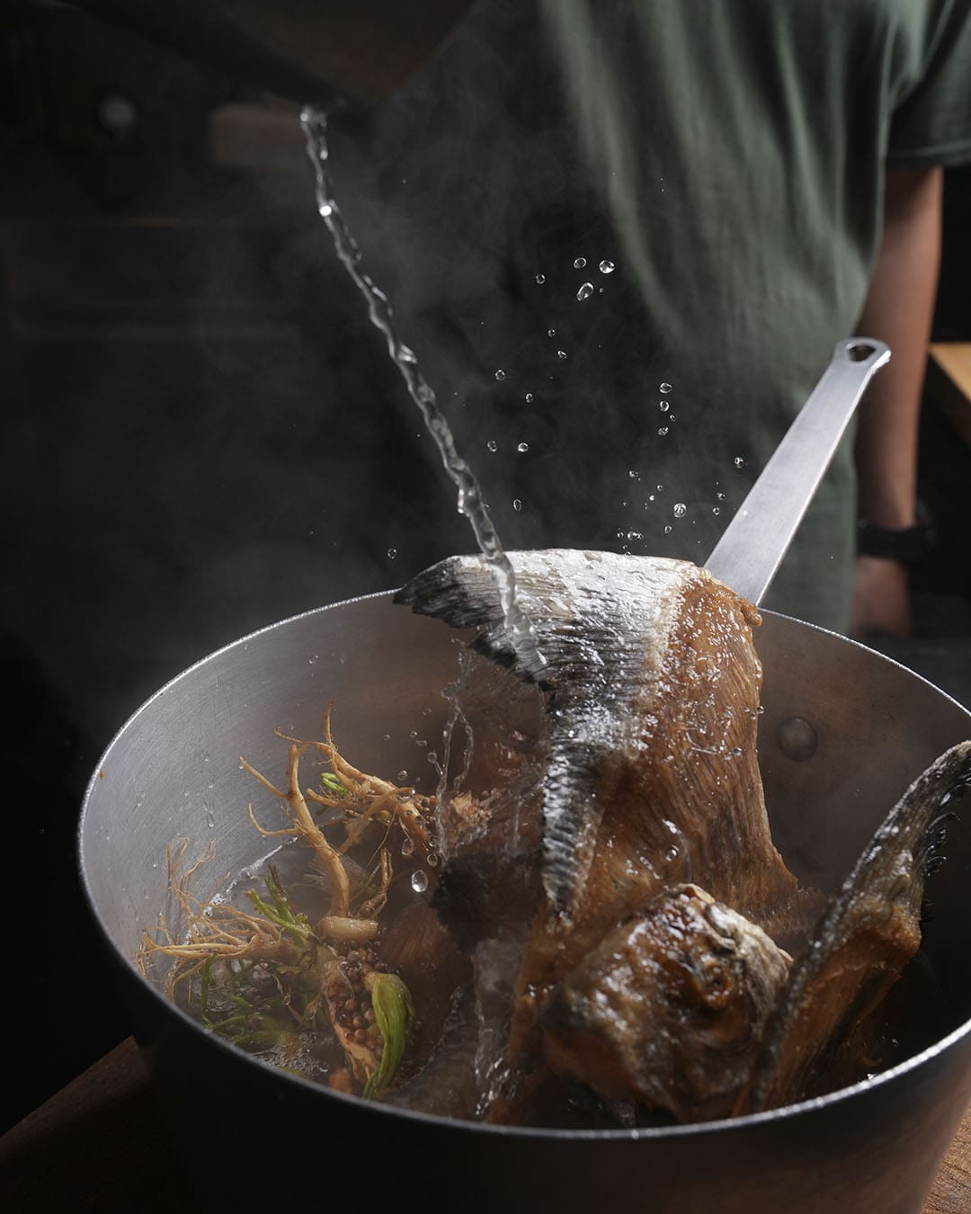 A dish being prepared by one of the chefs at Samrub Samrub Thai