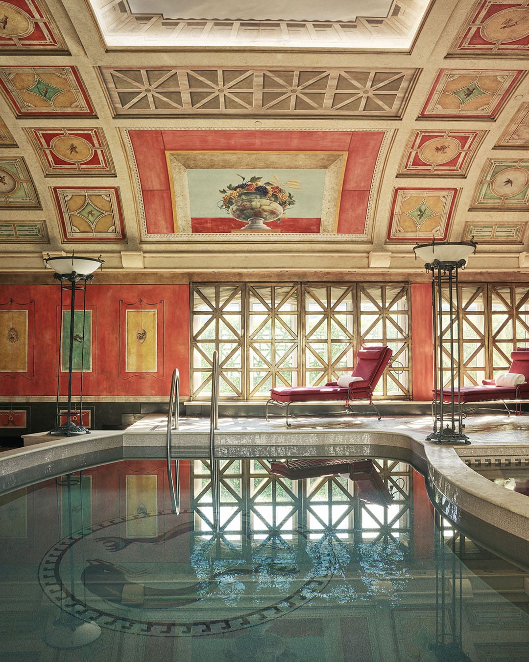 The private pool within the Presidential Suite at Hotel Principe di Savoia