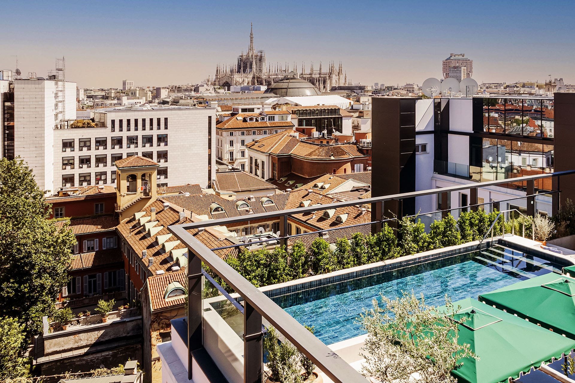 Rooftop pool overlooking Milan at Casa Brera