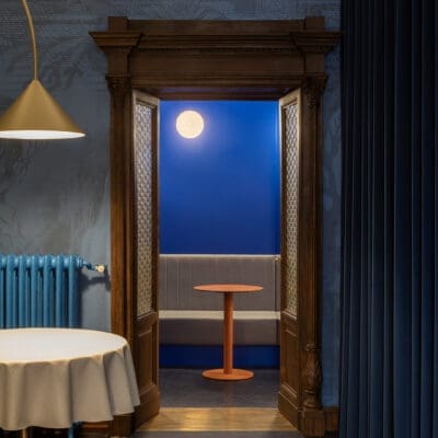 The moon on view from the window at Contraste, Milan