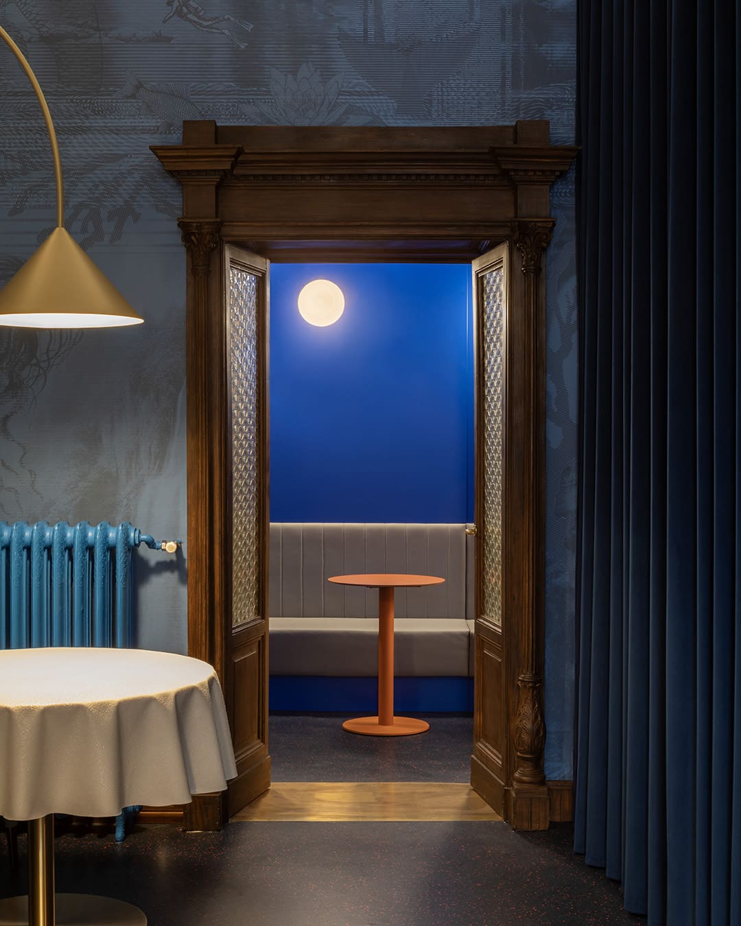 The moon on view from the window at Contraste, Milan