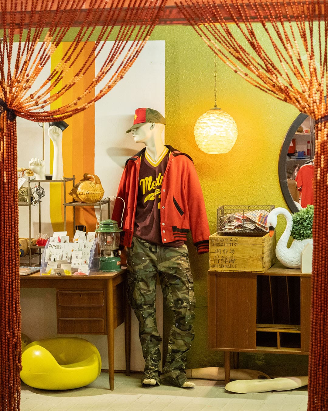 Clothing on show at The Vintage Hall