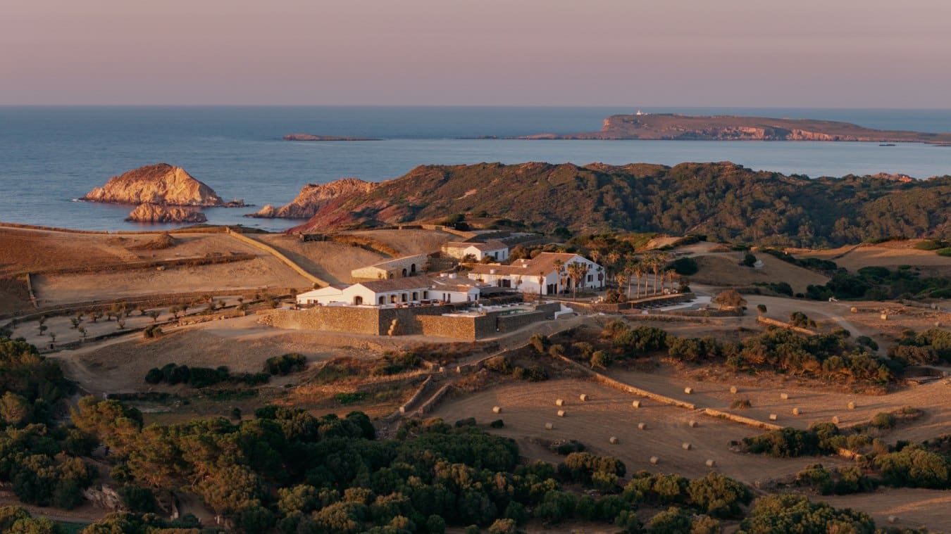 A landscape view of Vestige Son Ermità, a restored finca in Menroca